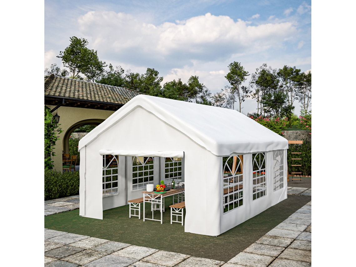Carpa De Garaje De 4x6 M Con Puerta Enrollable Desmontable
