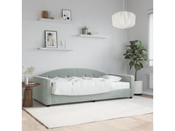 Sofá Cama Con Colchón Terciopelo Gris Claro 90x200 Cm