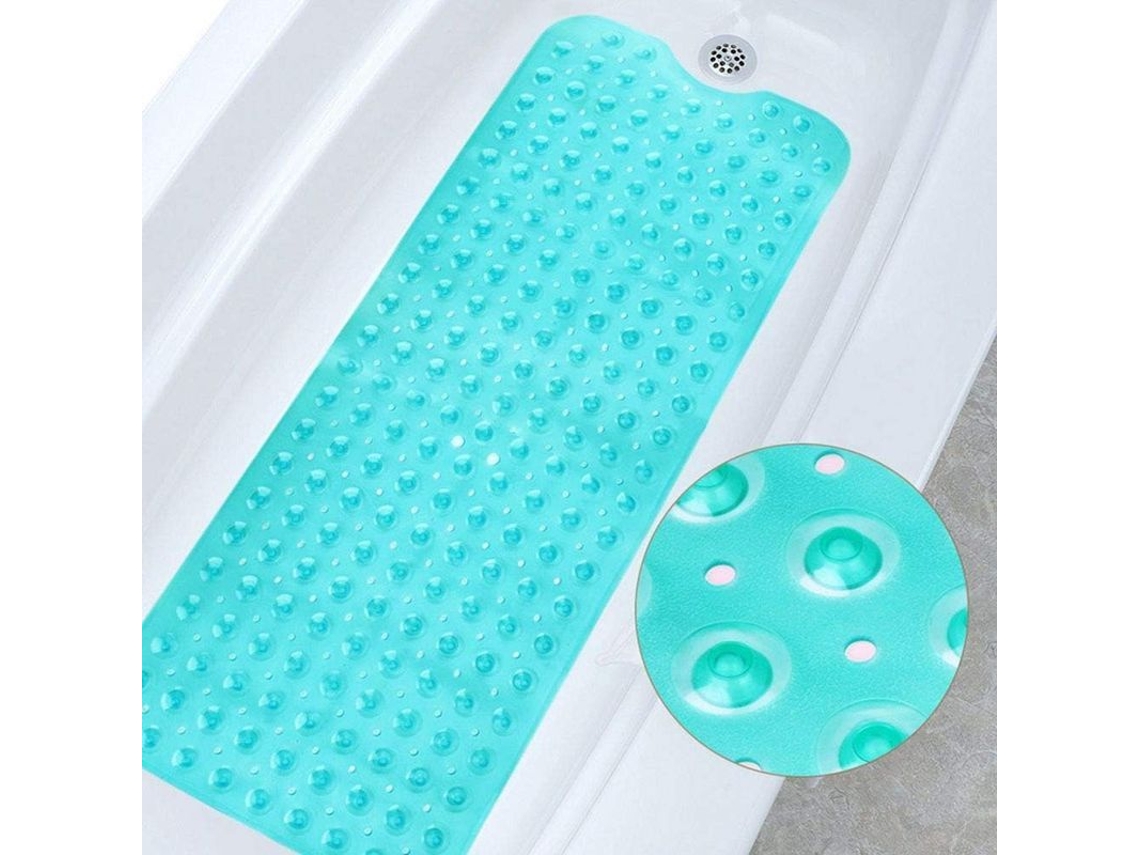 Alfombrilla De Baño Lavable A Máquina, A Prueba De Derrames, Con Ventosas Extralargas (verde, 40 X 100 Cm)