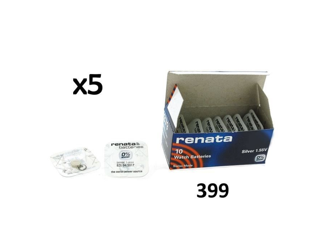 5 X Pila de Reloj de Óxido de Plata y Mercurio RENATA 0% 399 Sr927W
