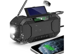Altavoz Bluetooth con batería externa de 5000 mAh y luz Boom Crank Radio Panoona