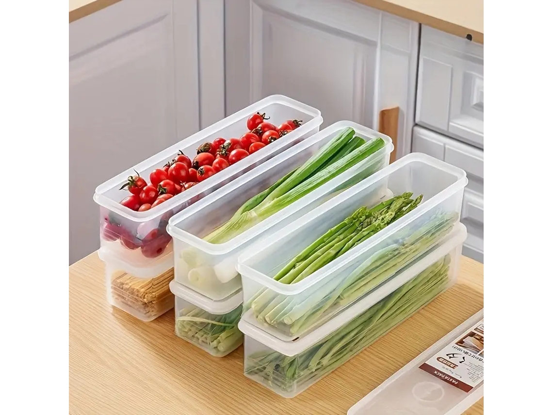 Juego de 6 recipientes para fideos con tapa, recipientes transparentes para alimentos en plástico seguro Tommy01