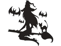 Adhesivo De Pared Halloween Decorativo Removable Murciélago Gato Negro Bruja Ventana 42x52cm