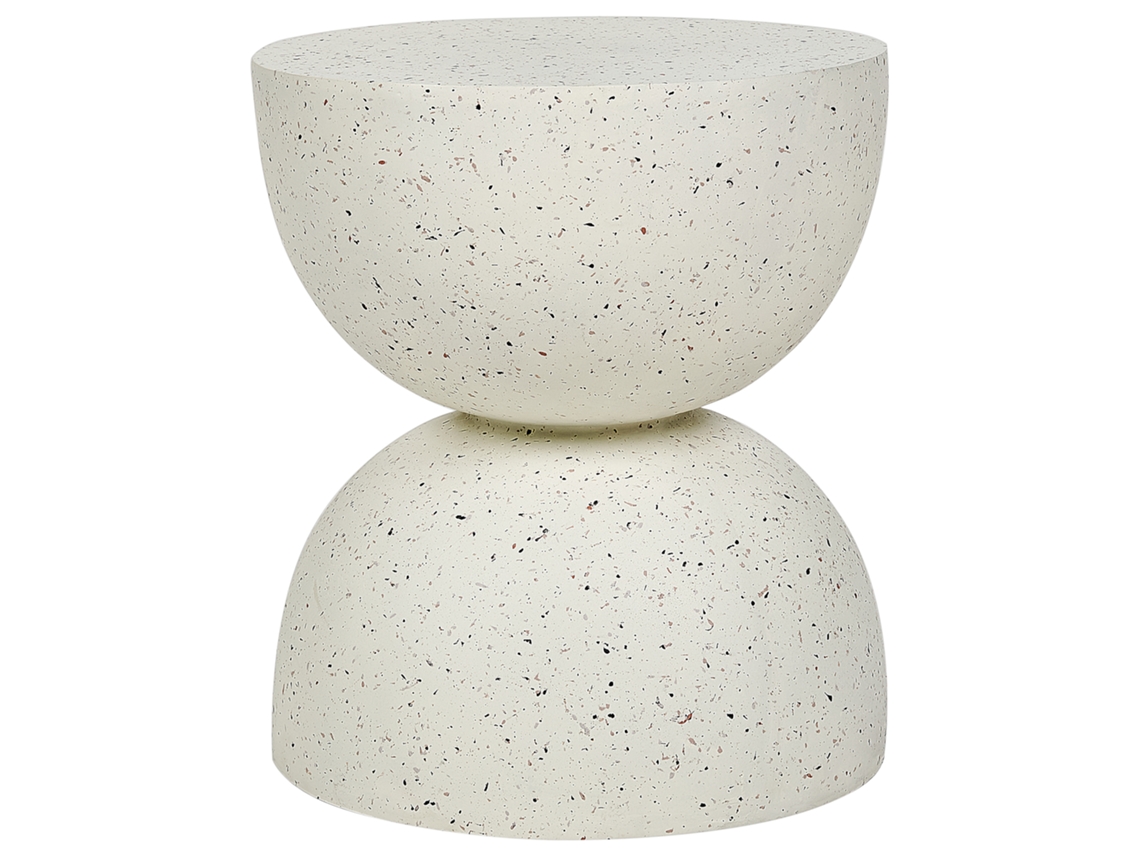 Mesa de exterior en forma de reloj de arena BELIANI Caoria de MgO Blanco 40x40x46