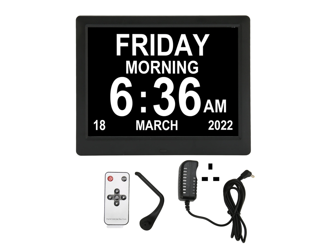 Yncm - Reloj digital con calendario diario para personas mayores con recordatorios