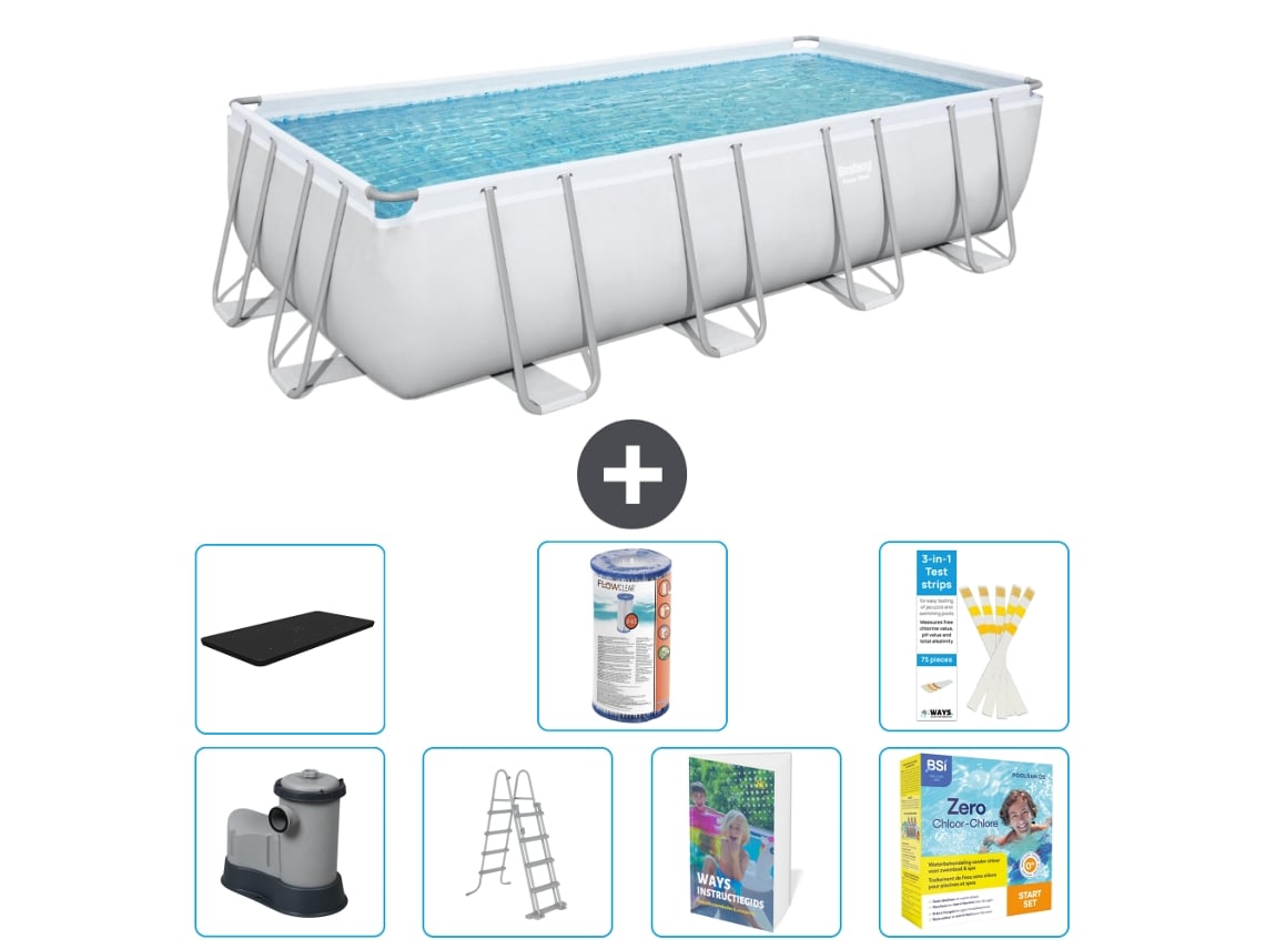 Bestway Piscina Bestway Power Steel Retangular - 549x274x122 Cm - 8-peças S572