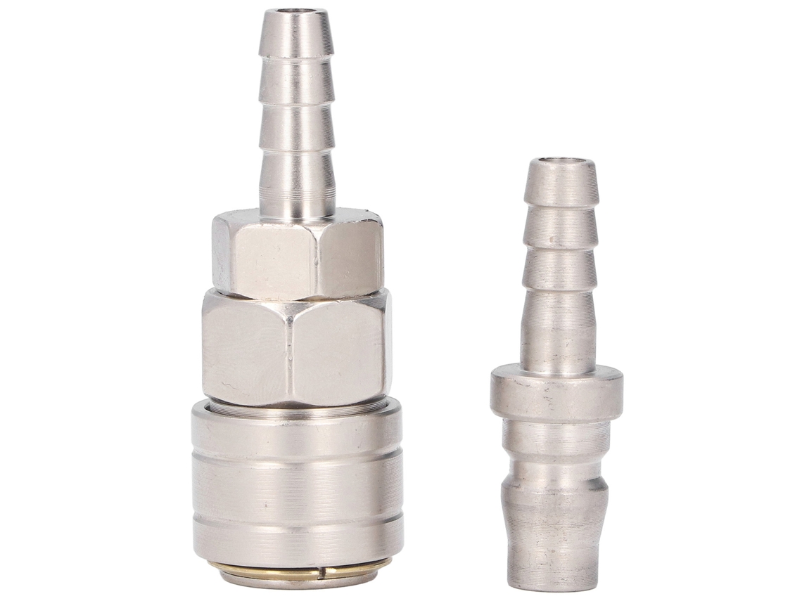 2026velora-conector Rápido De Aire Autobloqueante Acero Inoxidable Niquelado Para Mangueras Neumáticas (cola Larga 8mm Sh+ph20)