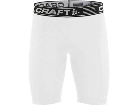 Pantalones Ajustados para Hombre CRAFT Malla Corta Pro Control Compresión Blanco para Fútbol (L)
