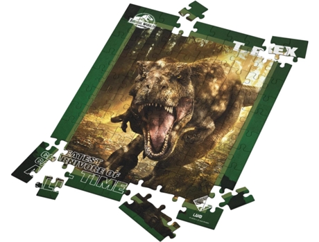 Puzzle T-Rex Jurassic World Efeito 3D Lâmina Lenticular