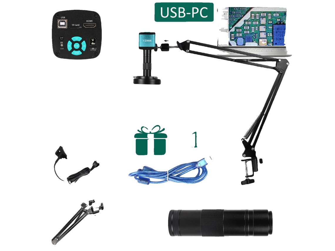 Microscopio digital, aumento de 150x, compatible con HDMI y USB, 48MP 4K HDMI USB, chips Sony 150x