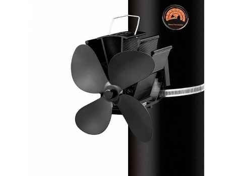 Ventilador Estufa de leña con aspas de humo Chimenea de leña fija/Estufa de leña/Chimenea negra