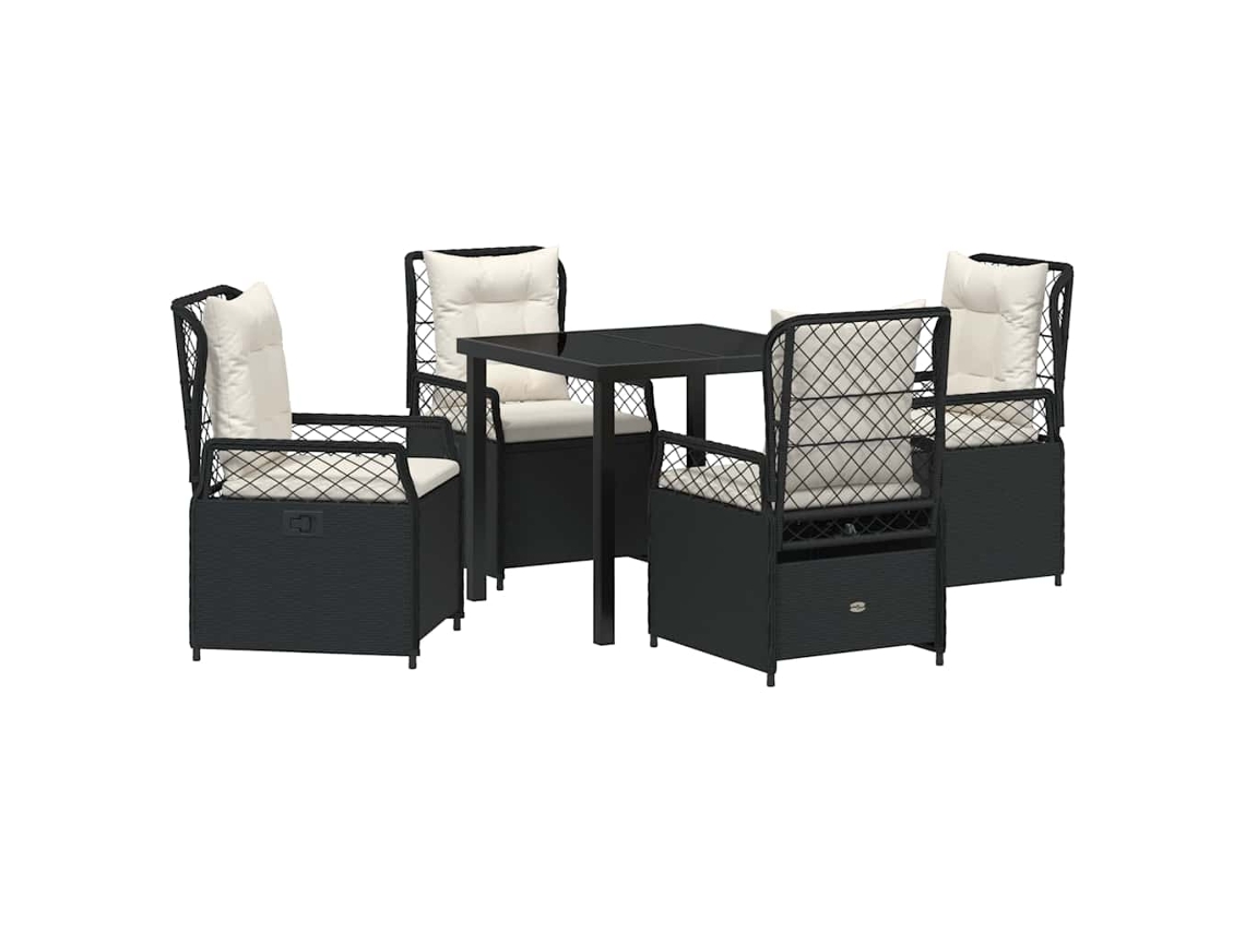 Juego de comedor de jardín de 5 piezas de mimbre verde EXCLUSIVO DE LA CASA