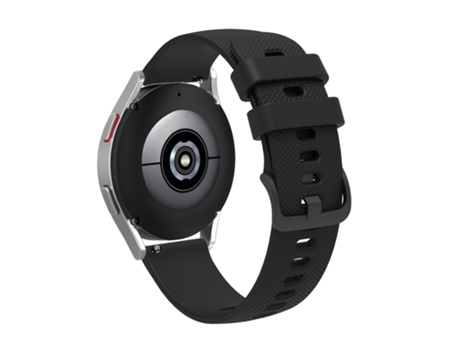 Correa de reloj de silicona con hebilla tonal marcada de 22 mm para reloj Huawei / reloj Samsung Galaxy (negro)