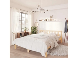 Estructura De Cama Sin Colchón Madera Maciza 160x200 Cm
