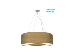 Lámpara colgante grande Haití, cromo/madera clara, 4 x 27 cm, Fabrilamp (40 x 120 x ø 80 x 80 cm)
