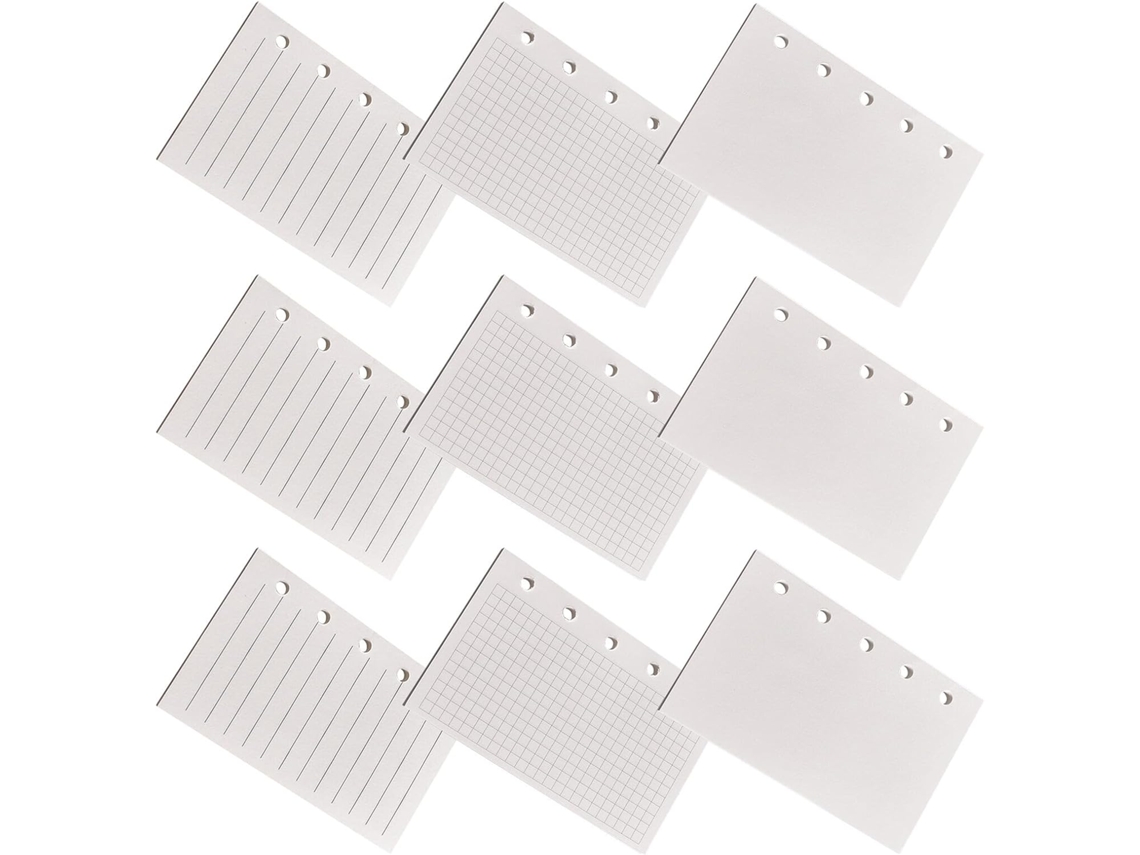 Paquete De Recambios De 9 Piezas Para Agendas Móviles Perforadas Con Páginas En Blanco Y Rayadas, Compatible Con Carpetas.