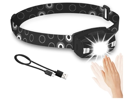 Linterna Frontal Linterna Frontal Led con Sensor de Movimiento con Luz Roja 5 Modos Linterna Frontal Led Ajustable Impermeable Ipx6 Negro BISBISOUS...