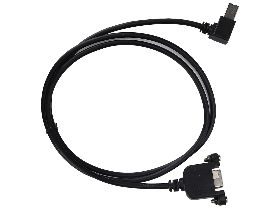Cable De Extensión Usb-b Macho A Hembra Con Conector En Ángulo De 90 Grados Y Tornillos.
