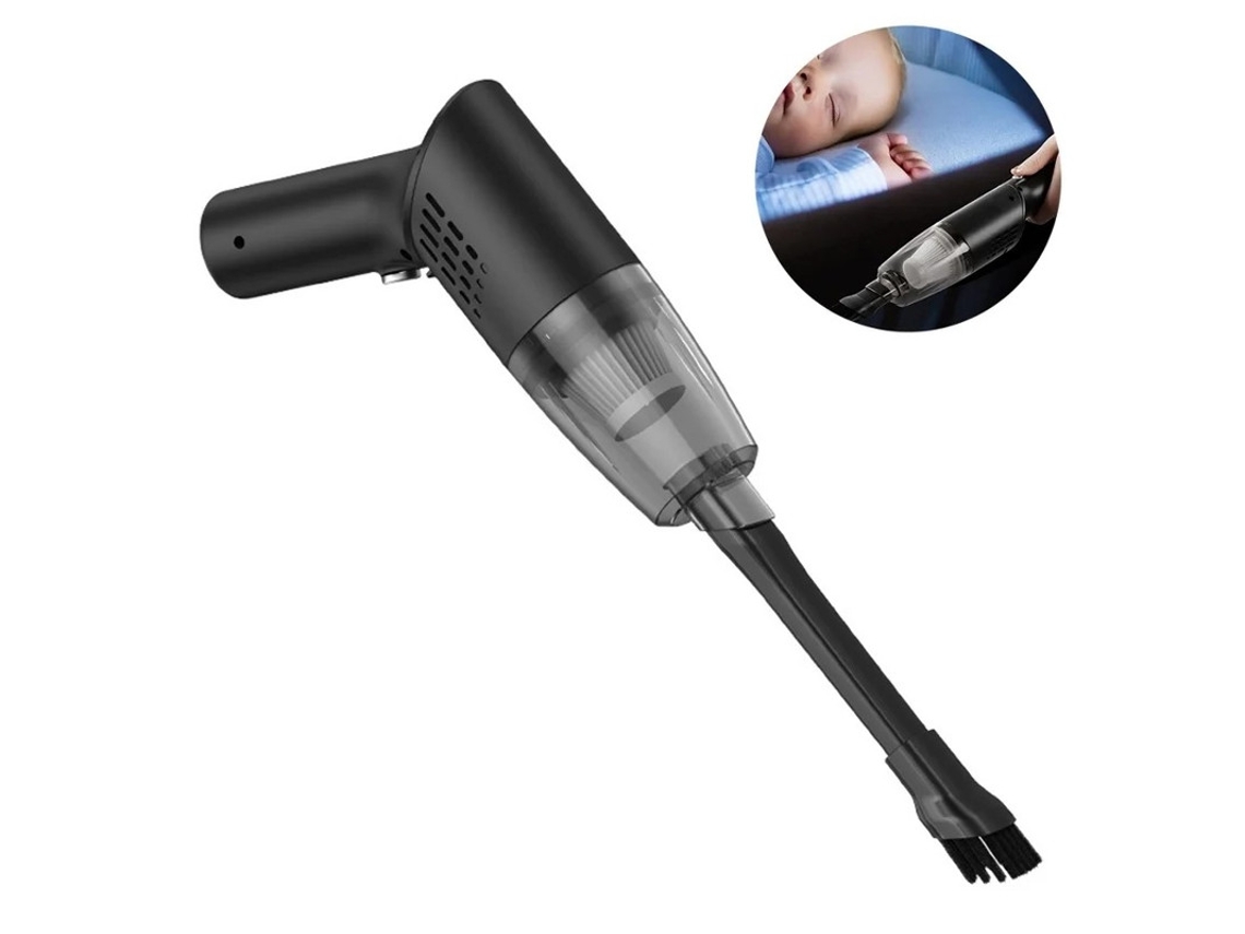 Aspiradora de mano inalámbrica, potente succión, recargable por USB, mini aspiradora para seco y húmedo.
