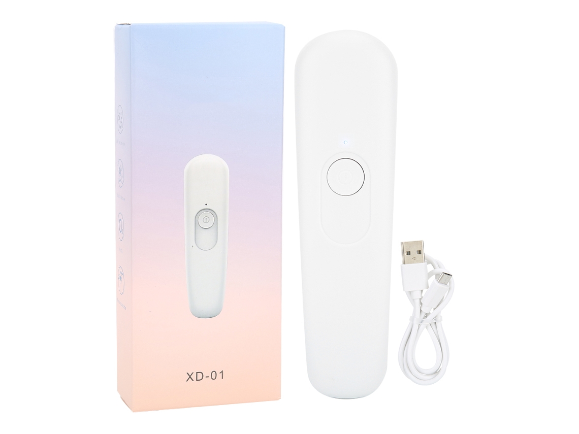 Lámpara LED UV portátil Rebe para limpieza de uñas y manicura, varilla de limpieza UV con mango ergonómico, color blanco.