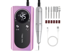Lima De Uñas Eléctrica De 45000 Rpm, Recargable Y Portátil, Con Pantalla Lcd Inteligente.
