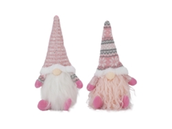 Muñecos De Papá Noel Sin Rostro, Muñecos Navideños Decorativos, Muñecos De Tela Blancos Y Rosas.