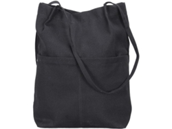 Bolso Tote Grande De Lona Negra/bolso Abrazable Con Correa Para El Hombro Para Mujeres Y