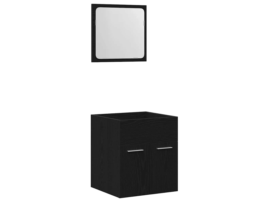Maison Exclusive - Juego De Muebles De Baño 2 Pzas Roble Negro Madera Ingeniería