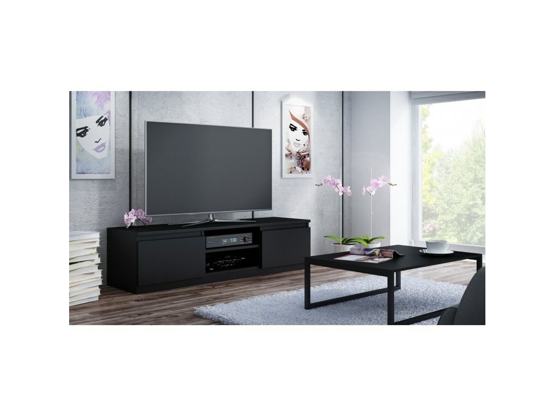 Mueble de TV TOP E SHOP RTV120 CZAR Negro Aglomerado 120x36x40 cm