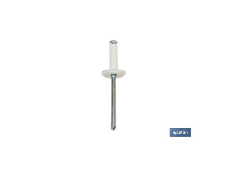Remache flor ala ancha 4x16 blanco caja 500 unid.
