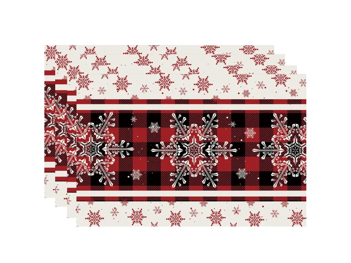 Decoración navideña para mesa y cocina, juego de manteles individuales festivos, 4 piezas Digitallab (30 x 45 cm)