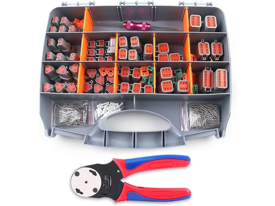 Kit De Conectores Dt Deutsch De 338 Piezas Para Conectores De 2, 3, 4, 6, 8 A 12 Pines Con Herramienta De Crimpado Y Extracción Para Automóviles.