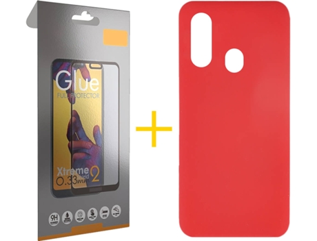 Carcasa + Protector de Pantalla Samsung A20e ACCETEL Full Rojo