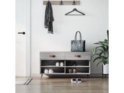 Banco Zapatero | Armario Zapatero Madera De Ingeniería Gris Sonoma 102x35x55 Cm