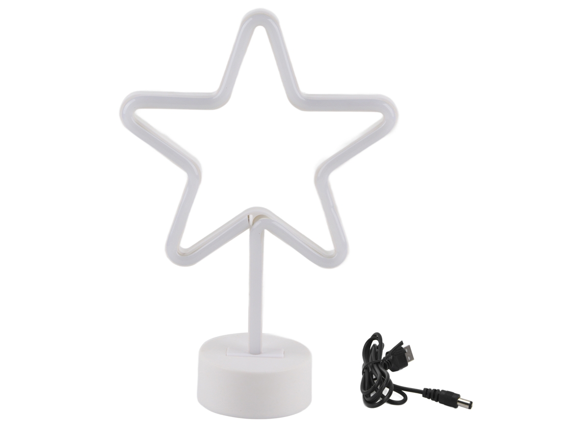 2026-lámpara De Escritorio Led Usb Con Luz Cálida Neon Estrella De Cinco Puntas Para Dormitorio Bar Decoración Festiva