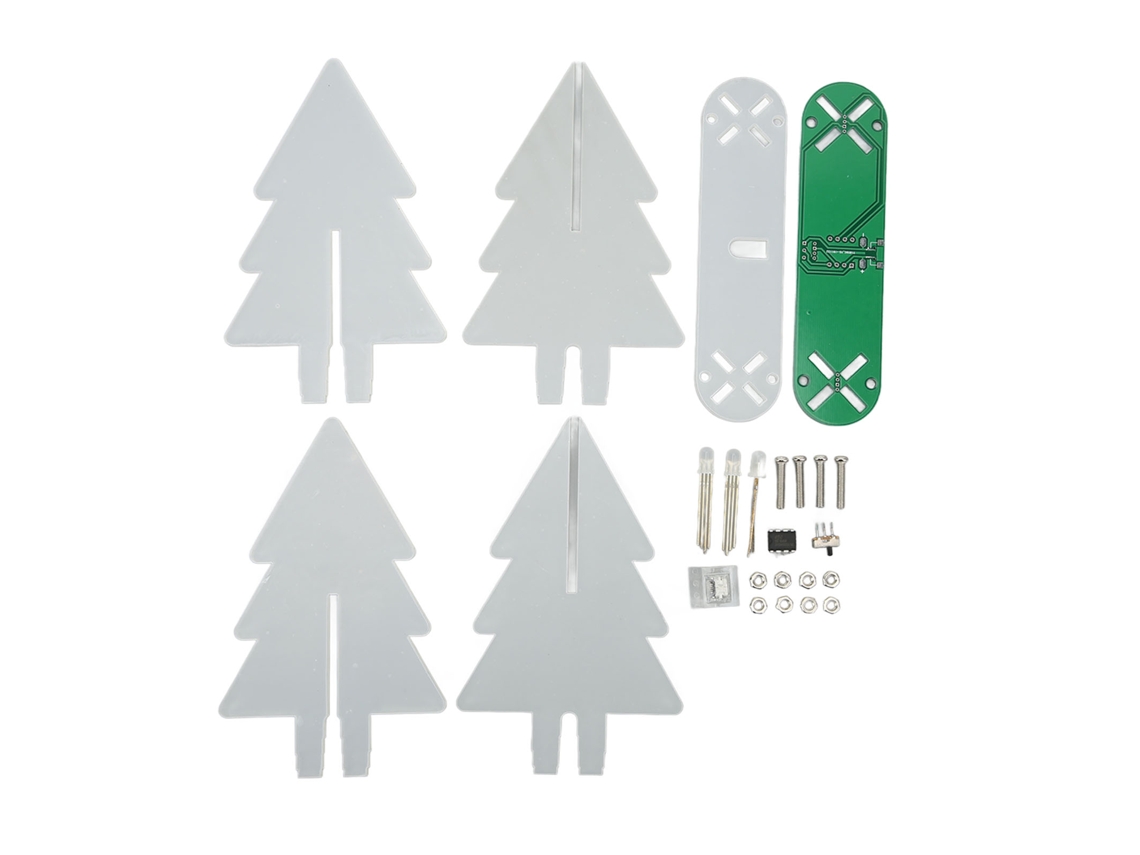 Kit De Árbol De Navidad Electrónico Led Para Armar Con Degradado 3d Para Practicar Soldadura Verde.