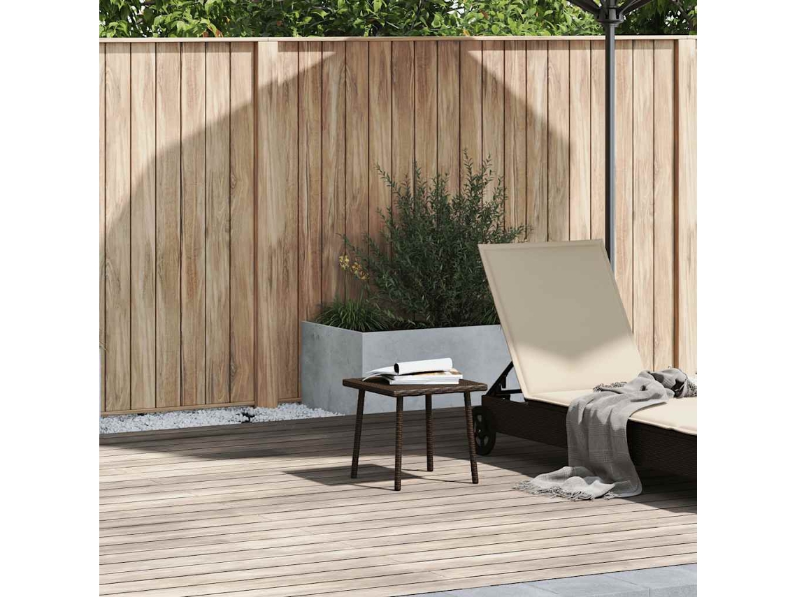 Mesa Centro Jardín | Mesa De Exterior Rectangular Marrón 40x40x37 Cm