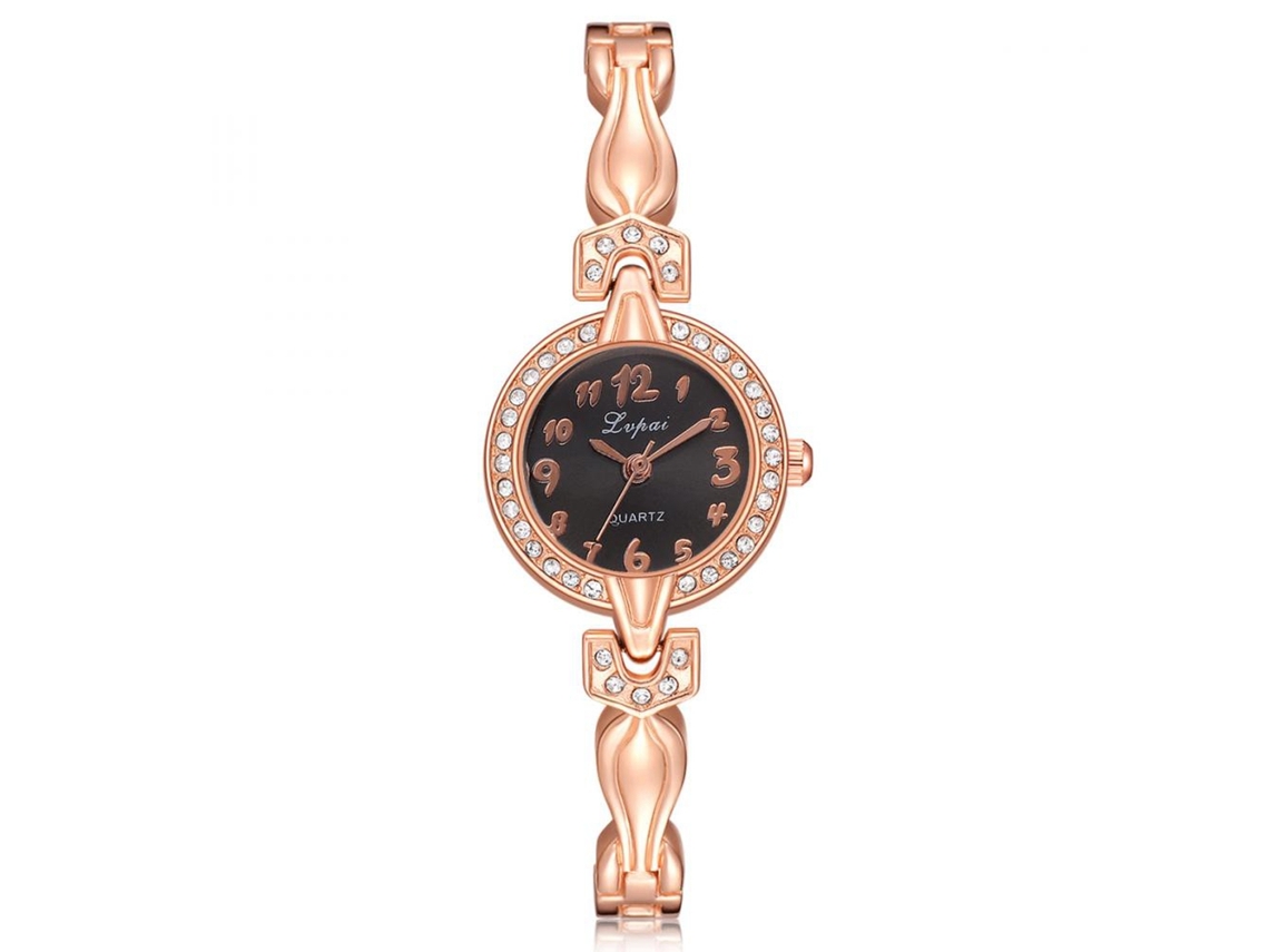 Elegante Reloj De Pulsera Para Mujer En Piel Sintética, Movimiento De Cuarzo Analógico Gaiety, Color Negro.