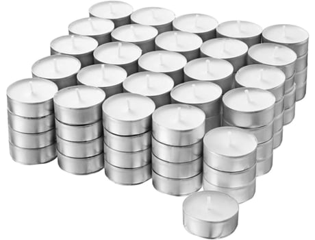 Conjunto de 200 Velas de Té Blancas 4.5 H de Combustión Sin Perfume TIENDA EURASIA