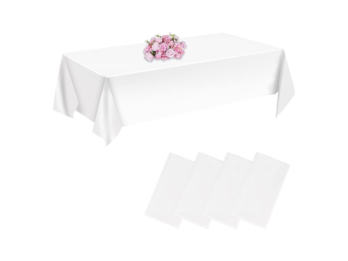 Mantel rectangular para bodas y fiestas: resistente, de vinilo PEVA, impermeable y con esquinas redondeadas para experiencias gastronómicas.