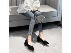 2026-zapatos Planos Cerrados Para Mujer Moda Diaria Antideslizantes Confortables Mocasines Suaves De Tacon Bloque Feb Eu 38 Piel De Gamuza Negra