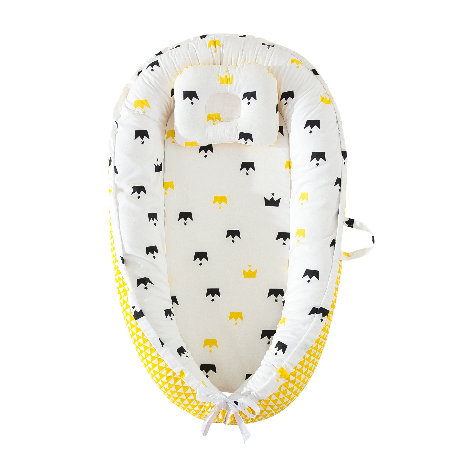 Nido Para Bebé Eifson 0-24 Meses Con Almohada Algodón Suave 85x55cm (corona Amarilla)