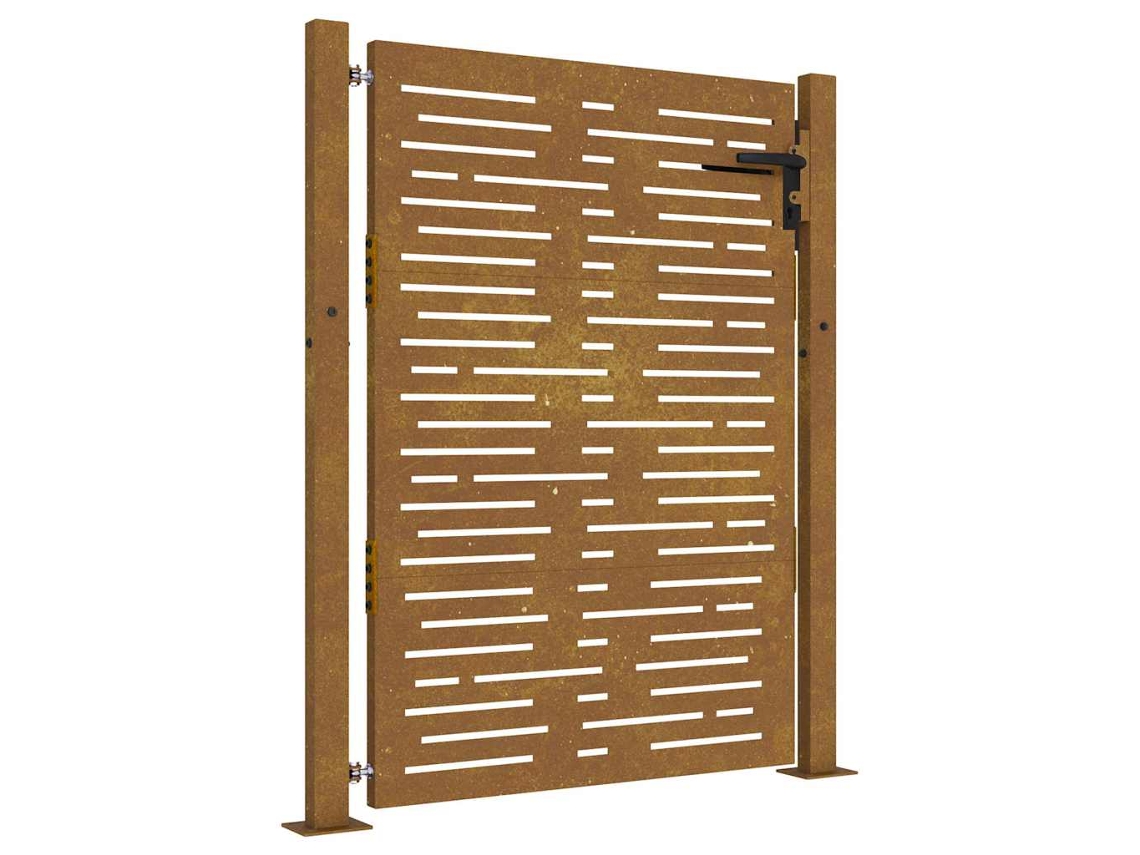 Maison Exclusive - Puerta De Jardín 100x150 Cm De Acero Corten Con Diseño Cuadrado