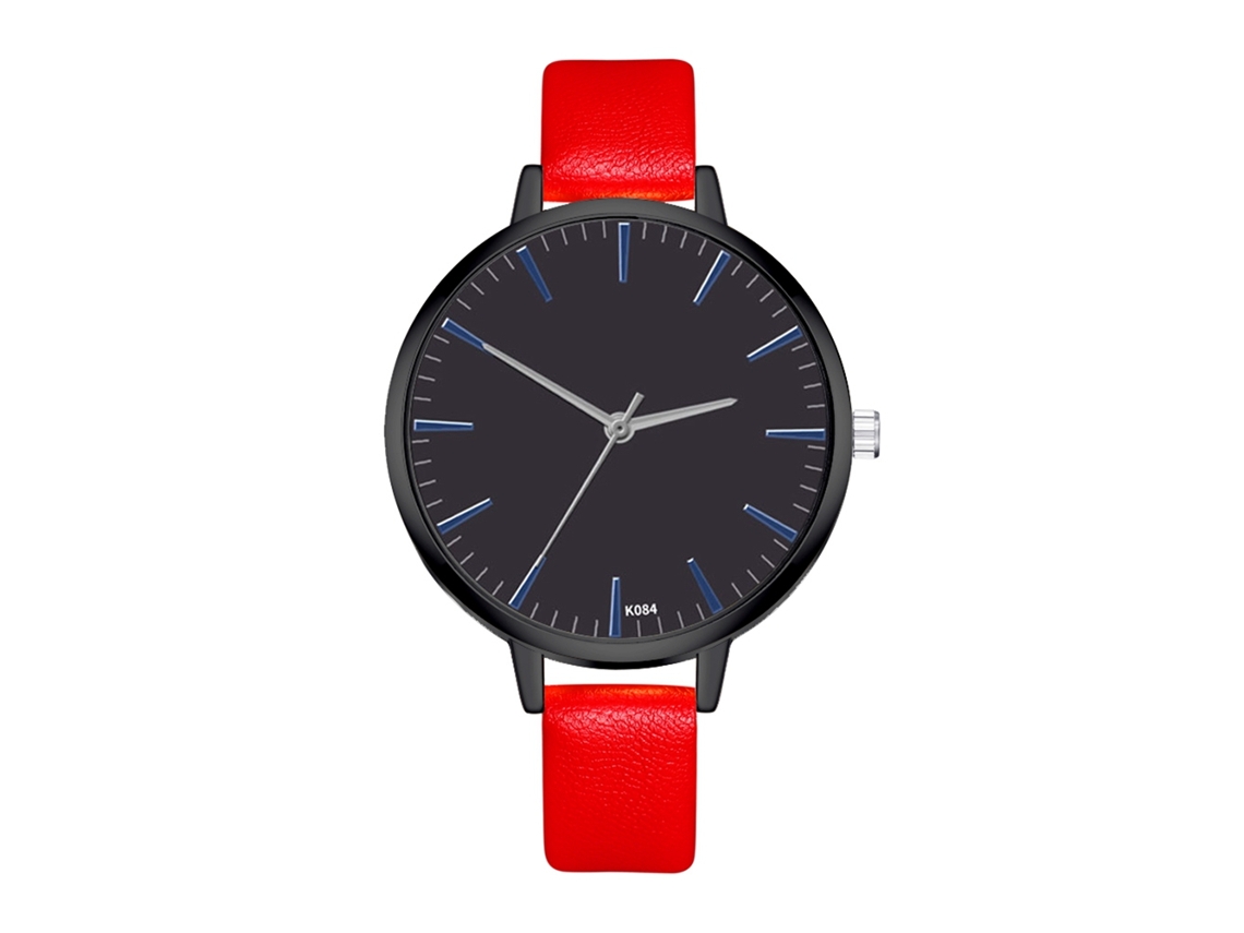 Reloj De Pulsera Zhoulianfa Fashion Business Para Mujer En Piel Sintética Con Esfera Redonda De Cuarzo (rojo)