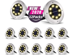 Omni-lámpara Solar De Piso Para Jardín 8 Leds Impermeable De Acero Inoxidable Y Plástico Luz Exterior Cálida