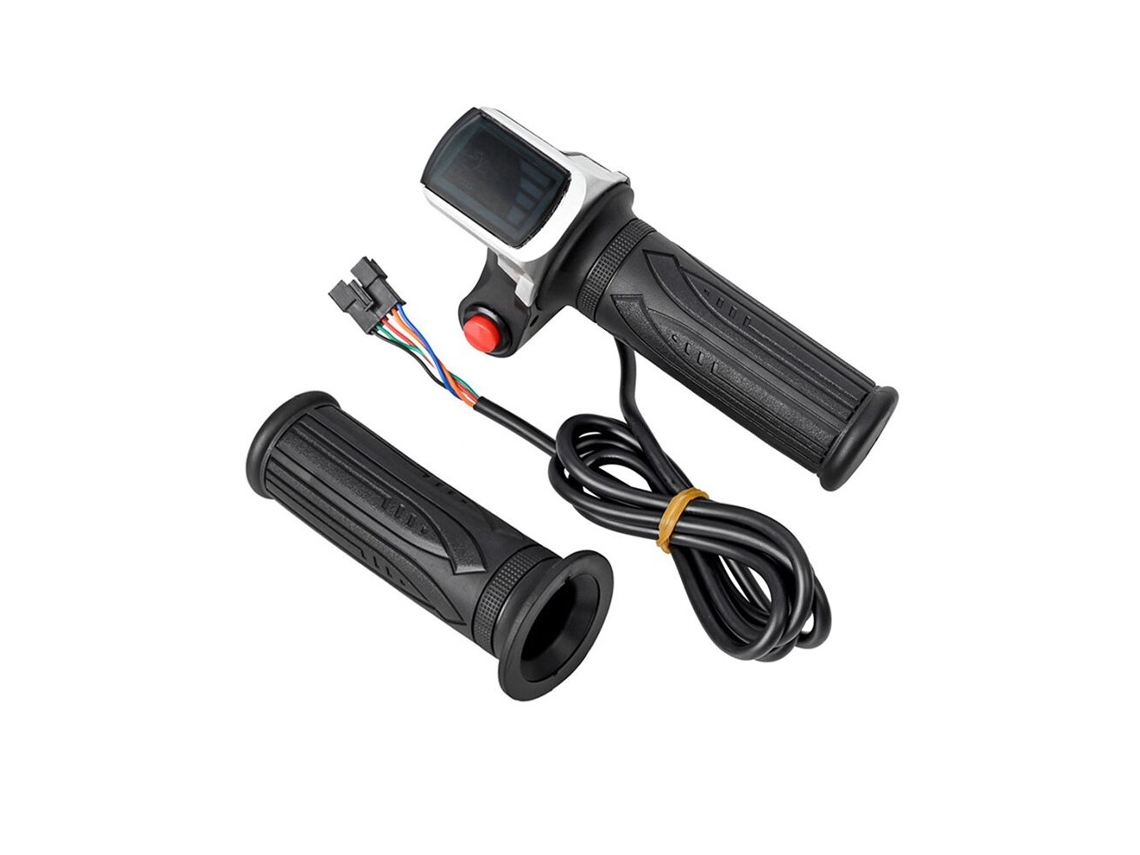 Acelerador universal con pantalla LCD para bicicletas y patinetes eléctricos, acelerador giratorio de manillar de 36 V (y bicicletas)