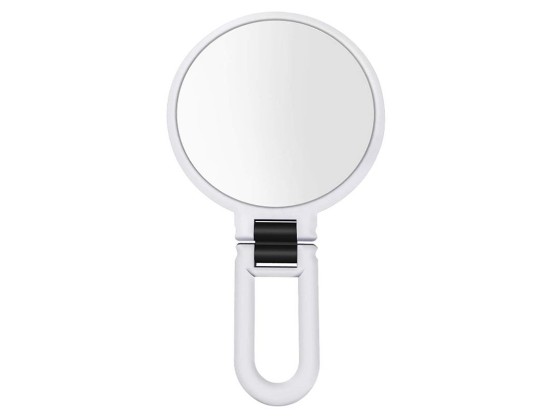 2026-espejo De 15x Doble Lado Portátil Plegable Giratorio De Maquillaje (blanco)