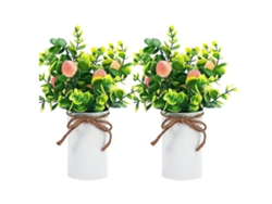 Baok - 2 piezas de plantas artificiales de frutas en maceta, bonsái simulado, Pinocho decorativo para la decoración de la mesa del hogar.