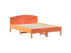 Maison Exclusive - Cama Sin Colchón Madera Maciza De Pino Marrón Cera 140x190 Cm