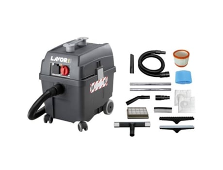 Aspiradora Sólidos y Líquidos LAVOR Worker Profesional 1400W potencia con Limpieza Automática del Filtro, Enchufe para Herramienta y Capacidad de 3...
